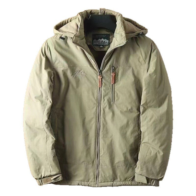 Men’s water-repellent all-weather trekking jacket with hood Dunkelblau