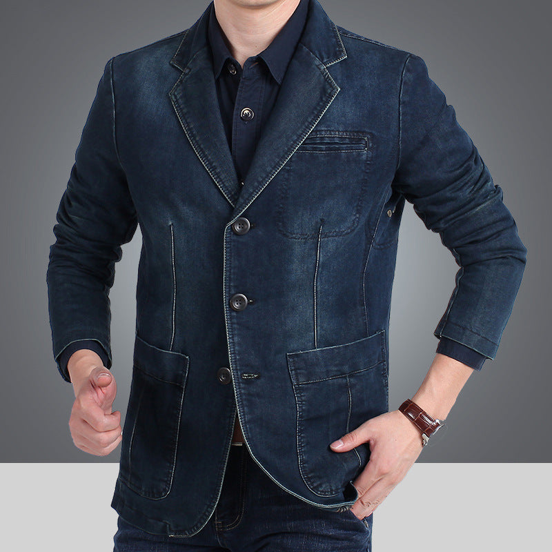 Herren-Jeansblazer | Used-Effekt und schmale Passform