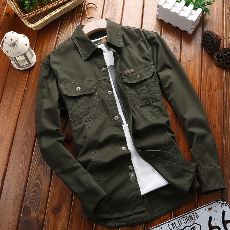 Herren-Canvas-Overshirt | Brusttaschen und verstärkte Nähte
