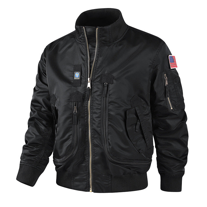 Herren-Bomberjacke | Pilotendesign mit Multifunktionstaschen - Camouflage