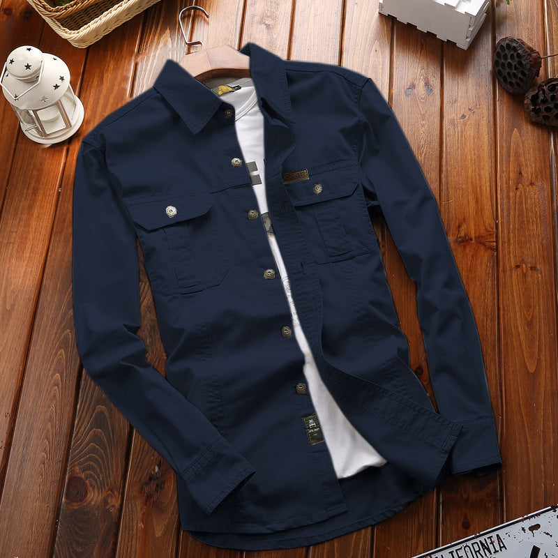 Herren-Canvas-Overshirt | Brusttaschen und verstärkte Nähte