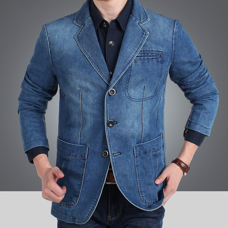Herren-Jeansblazer | Used-Effekt und schmale Passform