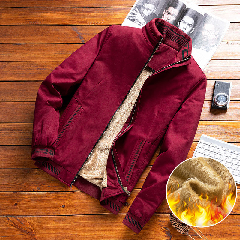 Men’s bomber jacket with teddy lining and zippered pockets Schwarz (gefüttert)