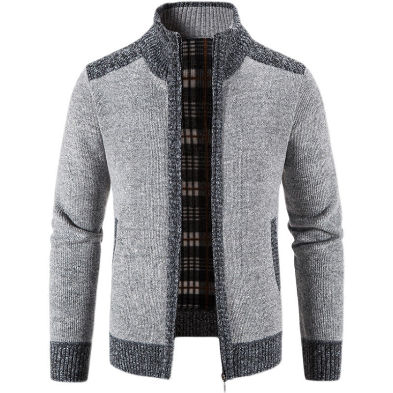 Men's long-sleeve zip jacket with pockets Hellgrau