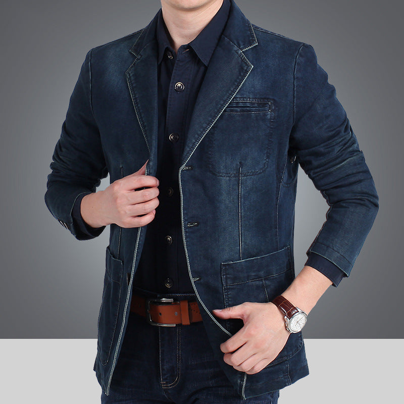 Herren-Jeansblazer | Used-Effekt und schmale Passform