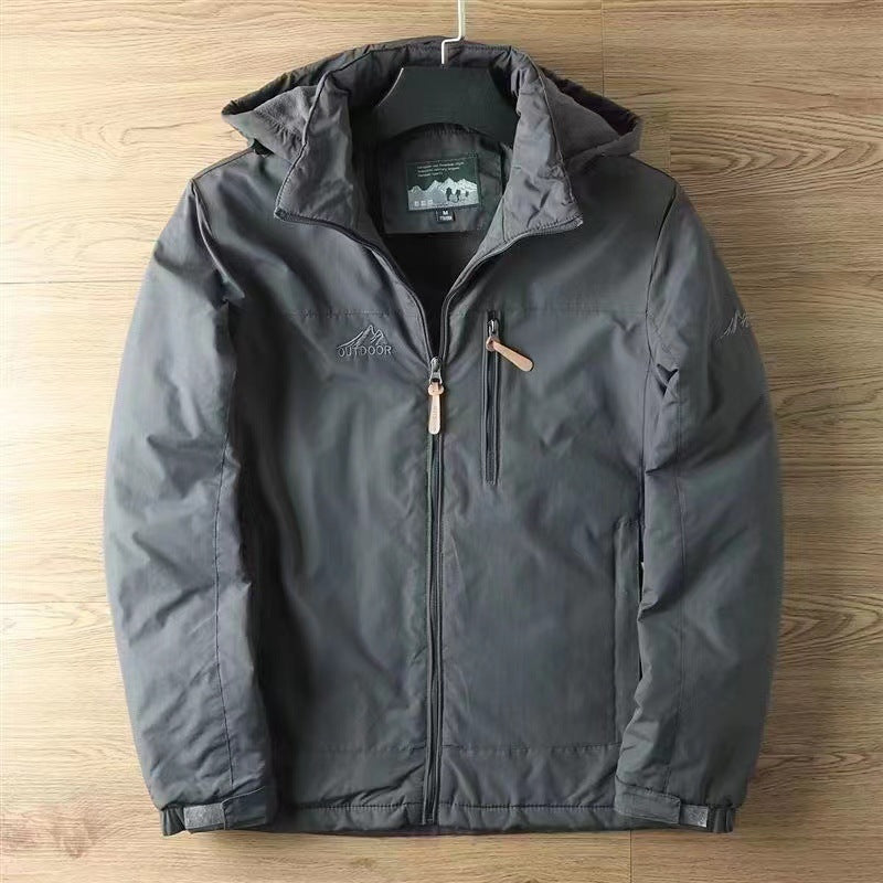 Men’s water-repellent all-weather trekking jacket with hood Schwarz