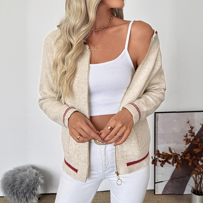 Damen lang-Sleeve Zip Bomber Cardigan mit Taschen – Bild 6