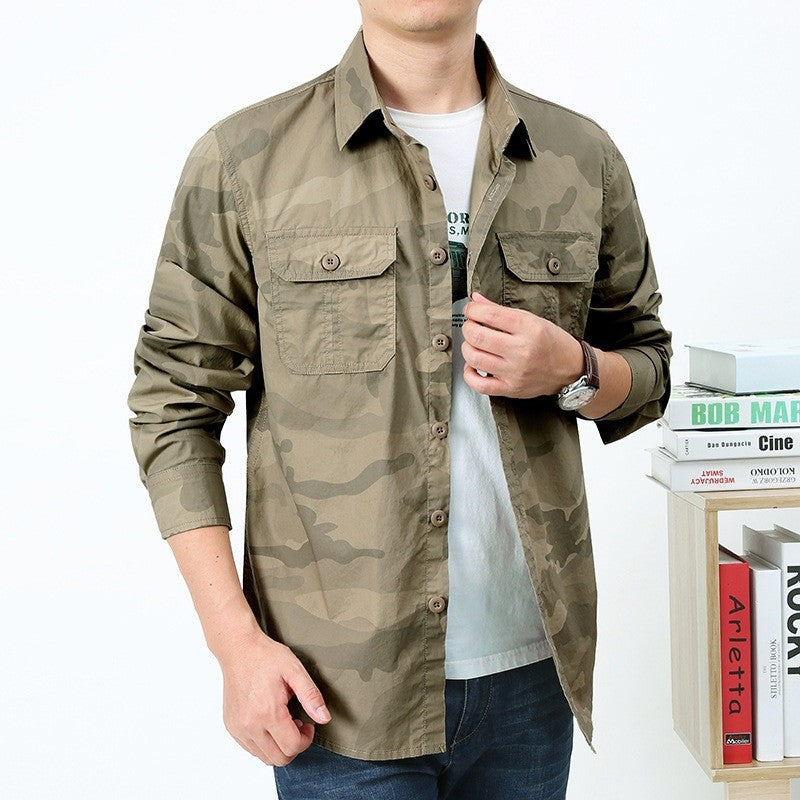 Men’s utility shirt jacket with flap chest pockets and a straight cut Degree