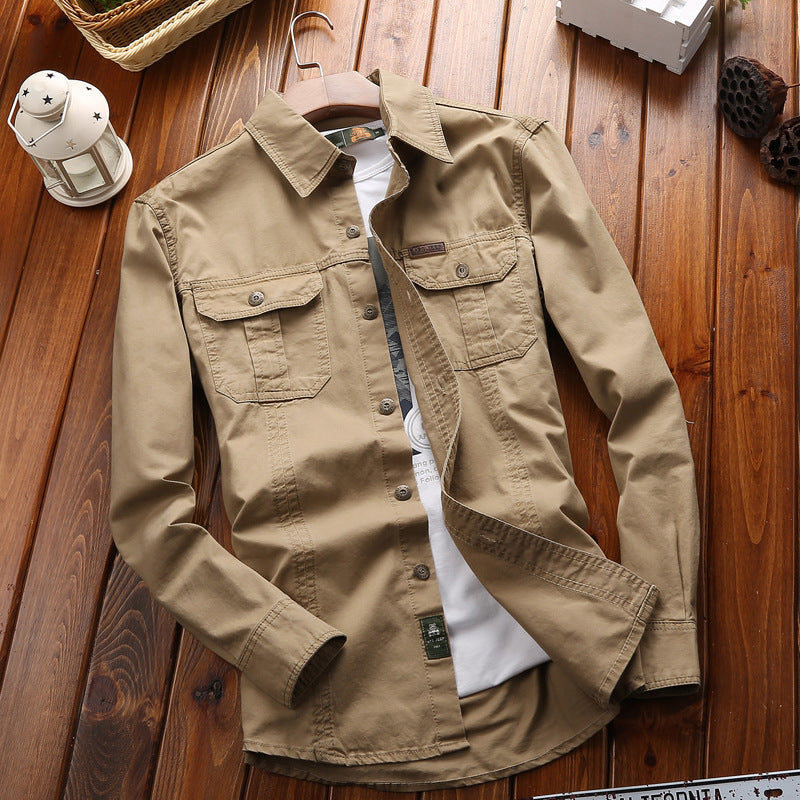 Herren-Canvas-Overshirt | Brusttaschen und verstärkte Nähte