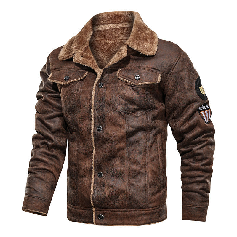 Herren-Jeansjacke | Teddyfutter und Druckknöpfe