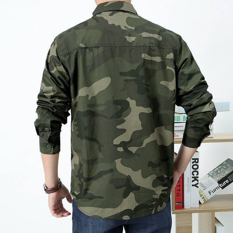 Men’s utility shirt jacket with flap chest pockets and a straight cut Degree