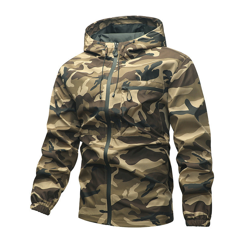 Herren-Camouflage-Jacke | Kapuze und Taschen