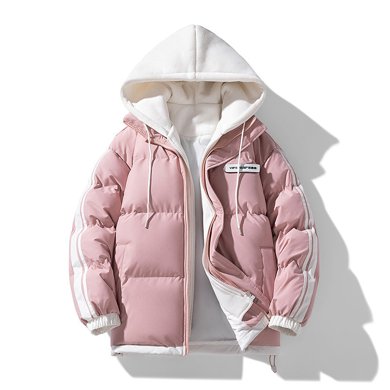 Men’s padded parka with an integrated hoodie and two-way zipper Rot