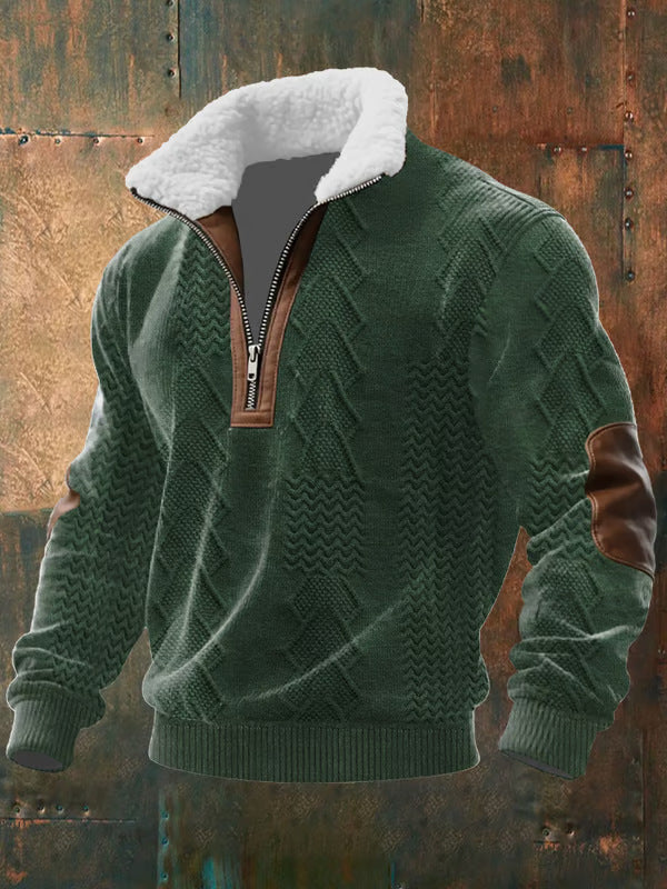 Henrik | Zip-Jacke mit Lammfellkragen - S