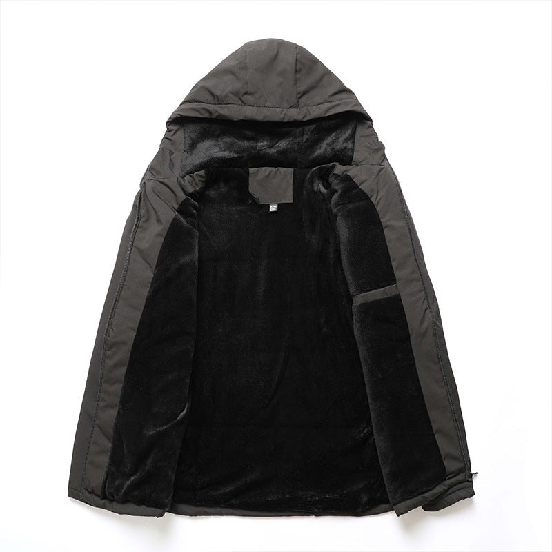 Men’s lined softshell jacket with hood and chest pocket Schwarz