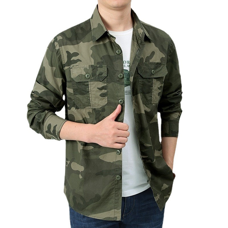 Men’s utility shirt jacket with flap chest pockets and a straight cut Degree