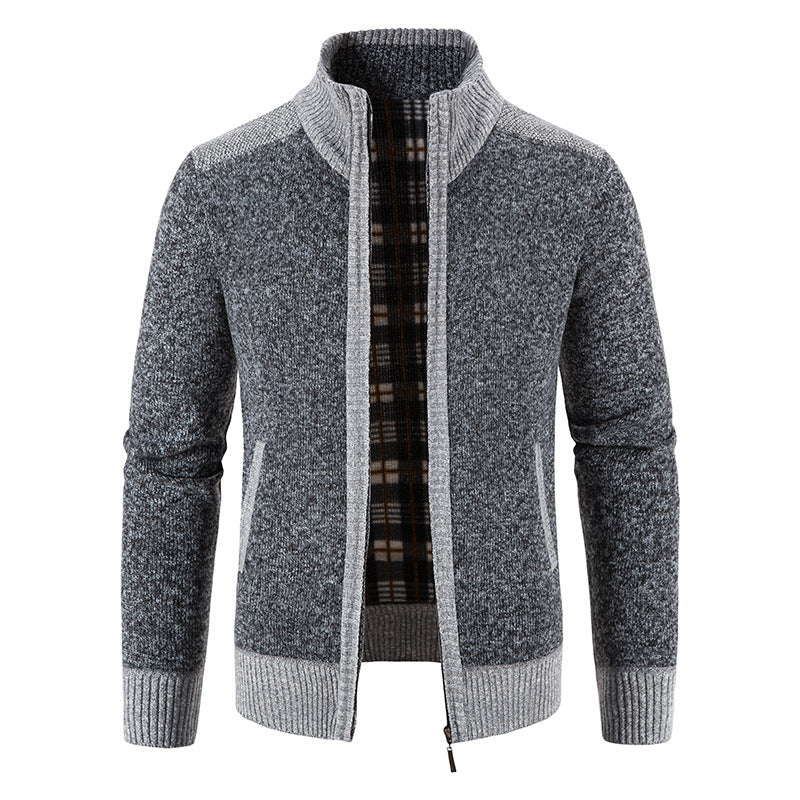 Men's long-sleeve zip jacket with pockets Blau