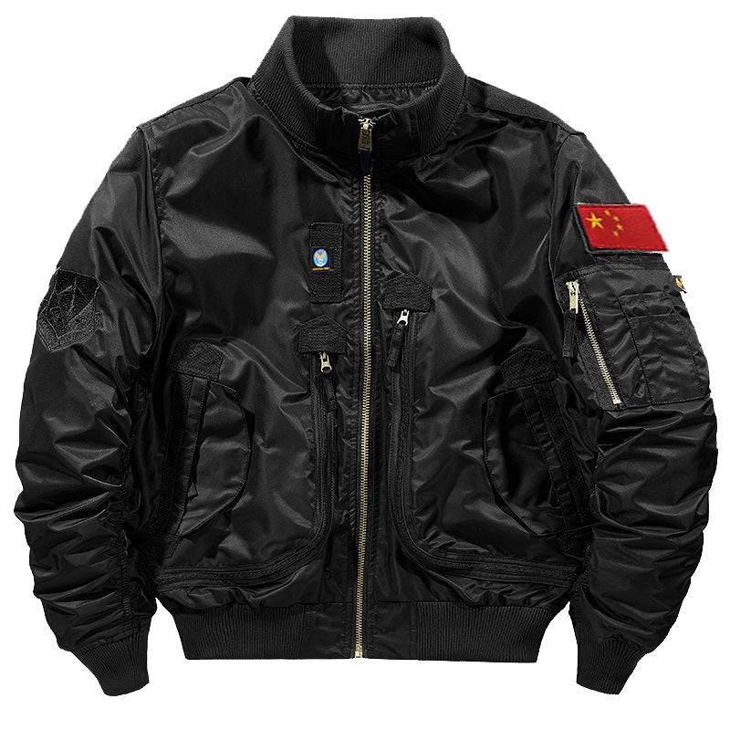 Herren-Bomberjacke | Fliegerstil mit mehreren Taschen - Olivgrün