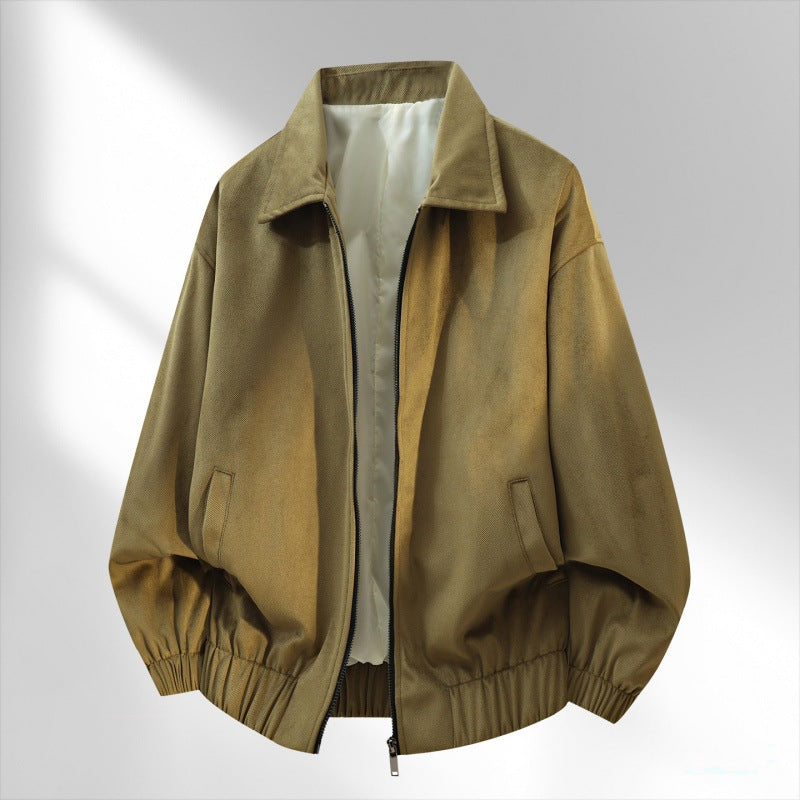 Herren-Bomberjacke | Hemdkragen und weiches Futter - Apricot
