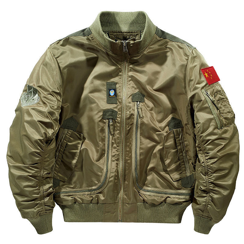Herren-Bomberjacke | Fliegerstil mit mehreren Taschen - Khaki