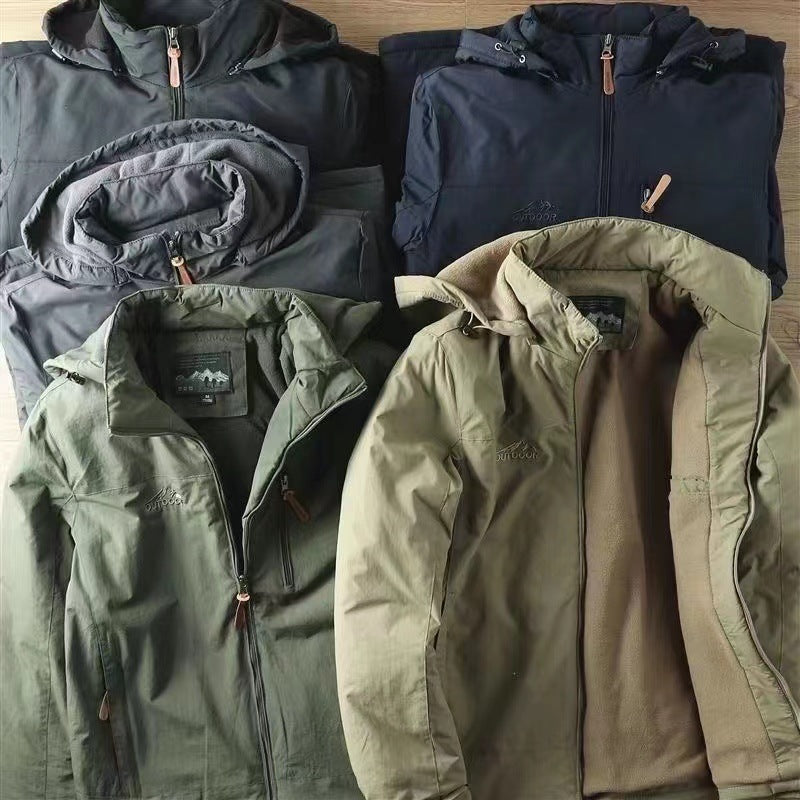Men’s water-repellent all-weather trekking jacket with hood Schwarz