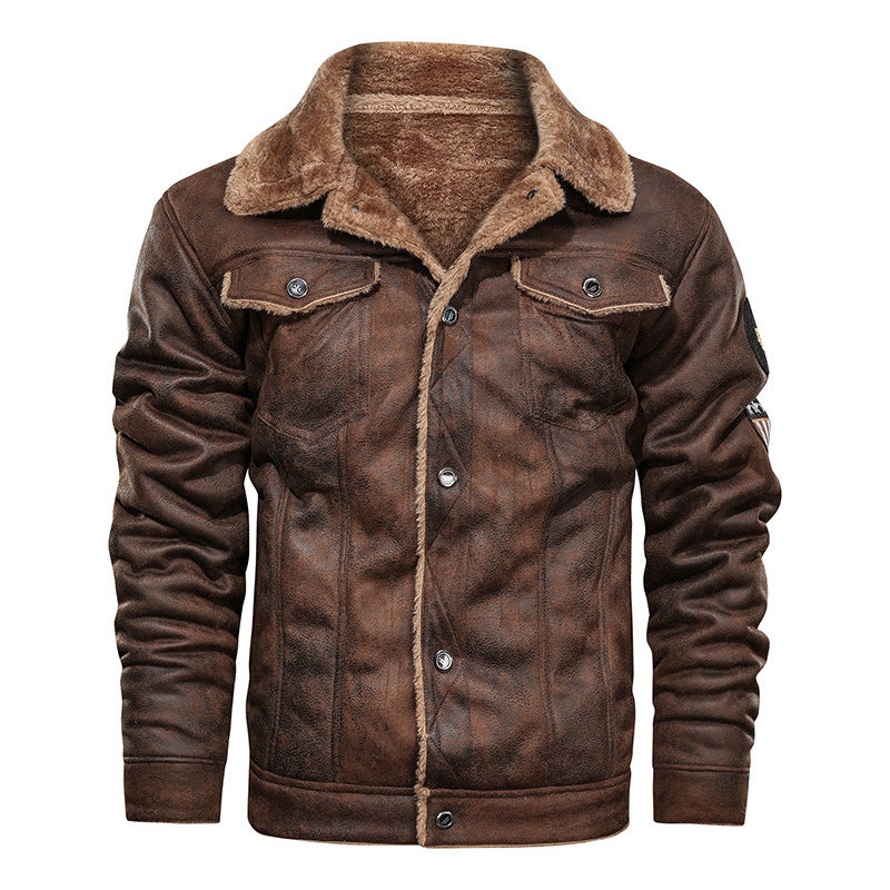 Herren-Jeansjacke | Teddyfutter und Druckknöpfe