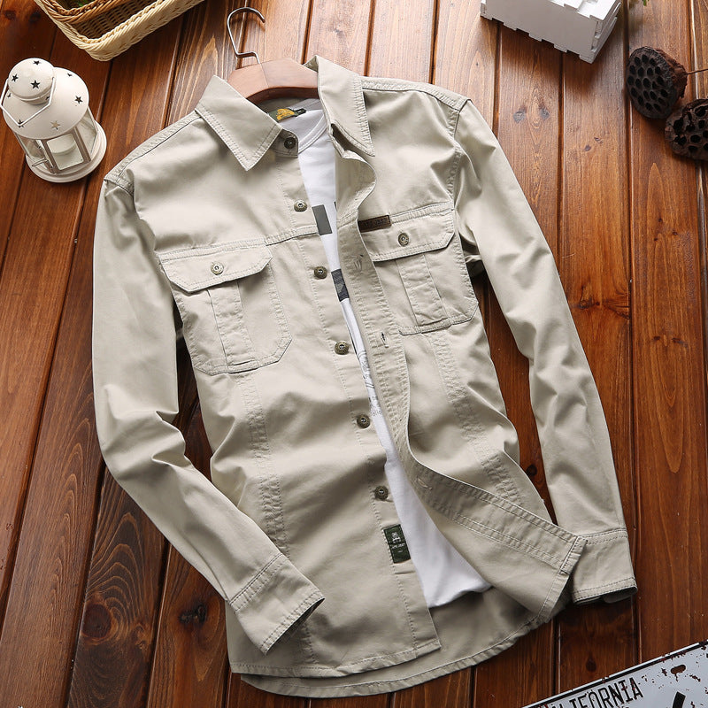 Herren-Canvas-Overshirt | Brusttaschen und verstärkte Nähte