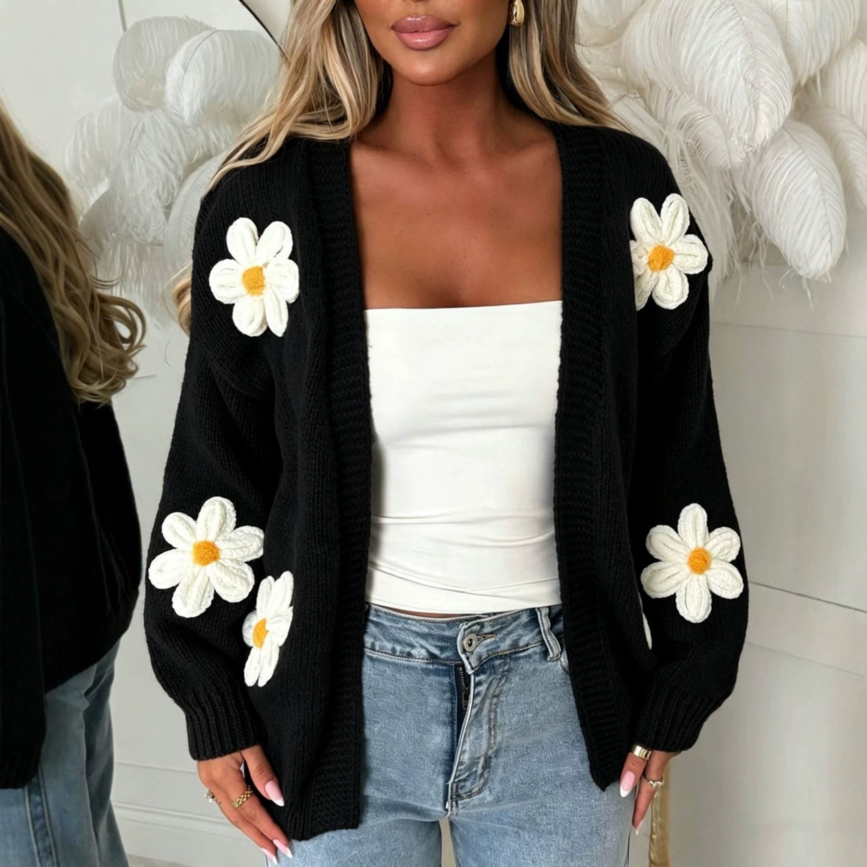 Laura | Damen’s Oversized lang-Sleeve Cardigan – Bild 4