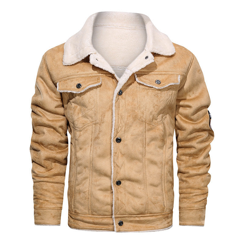 Herren-Jeansjacke | Teddyfutter und Druckknöpfe