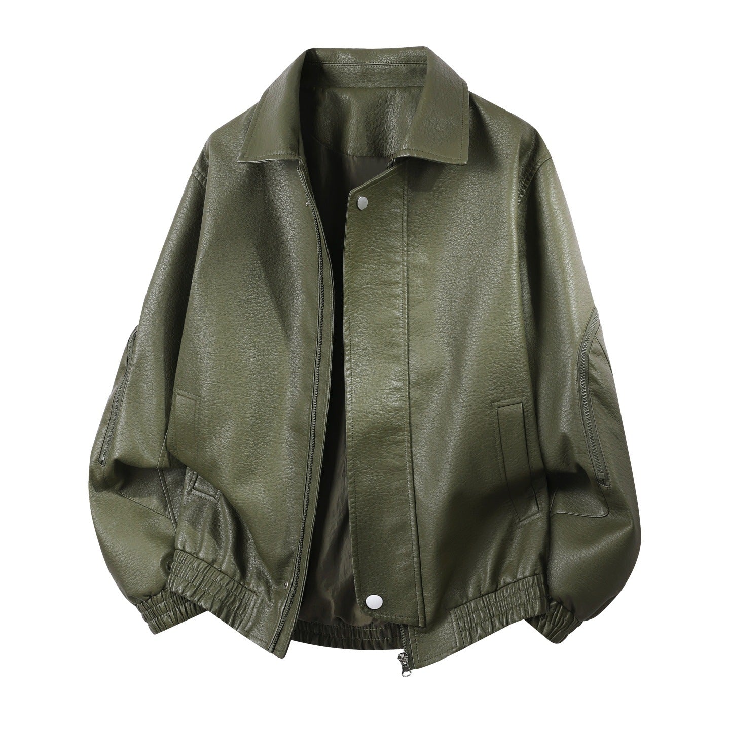 Men’s oversized blouson jacket with an elastic hem and concealed zipper Petrol