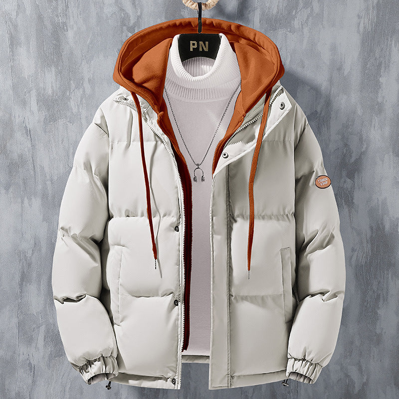 Men’s padded quilted jacket with hood and two-way zipper Rosa