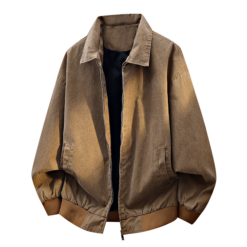 Men’s oversized bomber jacket with zipper and stand-up collar Schwarz