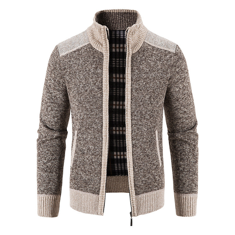 Men's long-sleeve zip jacket with pockets Blau