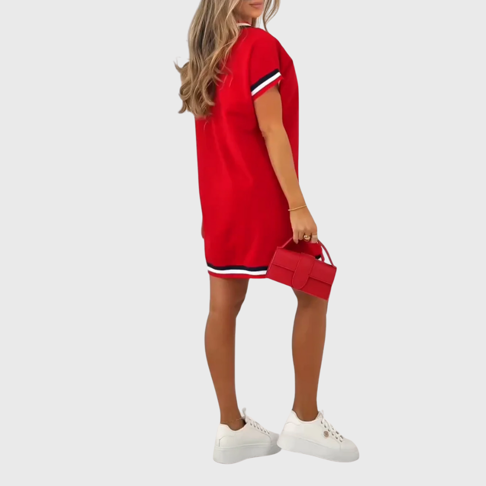 Aura – Sportliches Kleid mit Kontraststreifen – Bild 4
