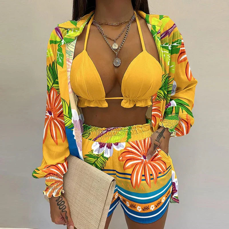 Maria-Nicoleta | 3-teiliges Bikinishorts-Set