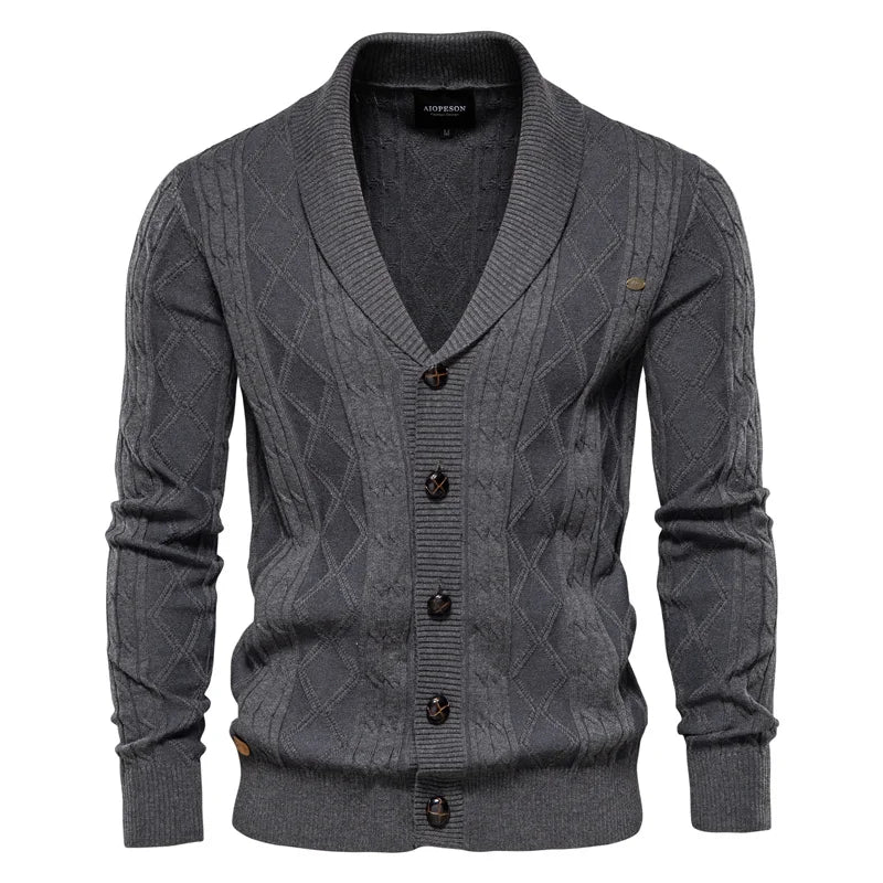 Sandu – Herren Cardigan mit Knöpfen – Grau – Bild 1