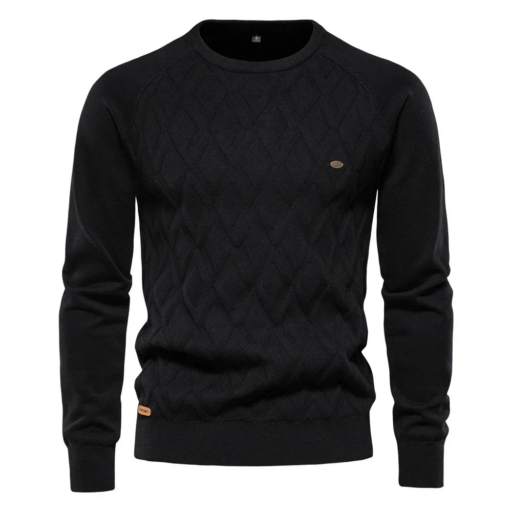 Petru – Herrenpullover mit Rautenmuster – Khaki – Bild 1