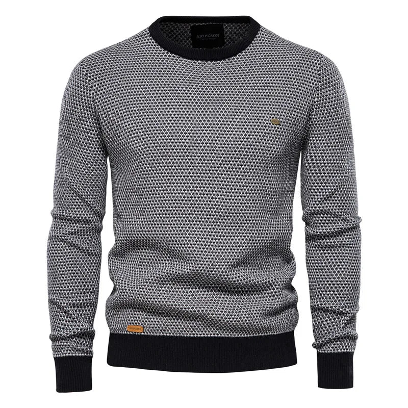 Romeo – Herrenpullover mit Rautenmuster – Schwarz – Bild 1