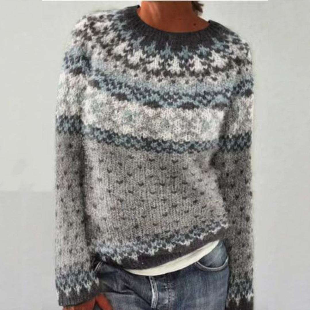 Amelia – Pullover mit Retro-Muster, Ansicht 1