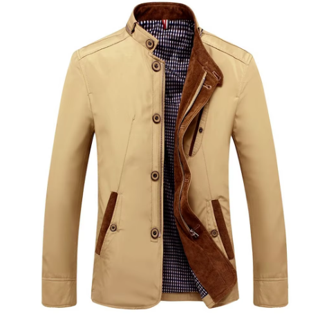 Michele - Men's Winter Jacket with Stand-Up Collar Schwarz