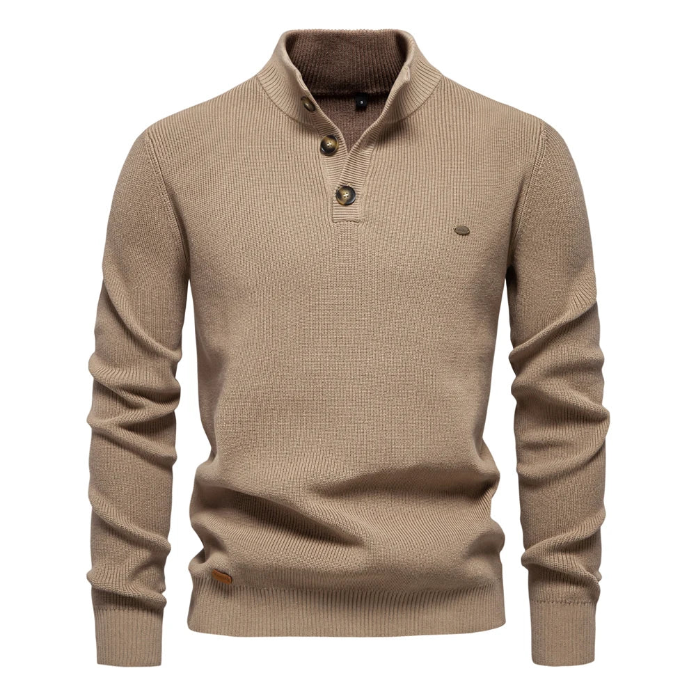 Cezar – Eleganter Herrenpullover – Khaki – Bild 1