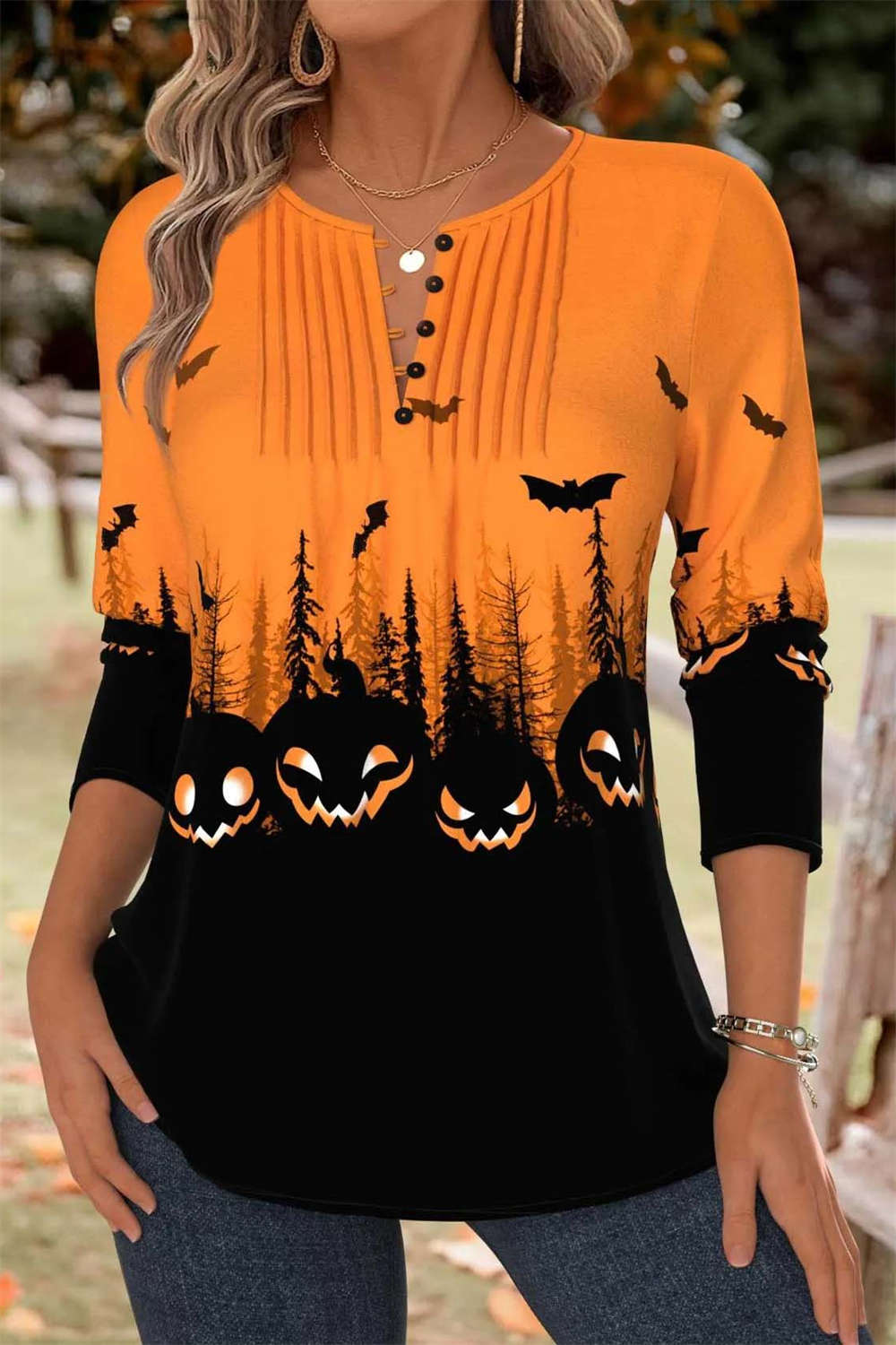 Yara | Bluse mit Halloween-Motiv – Produktansicht 1