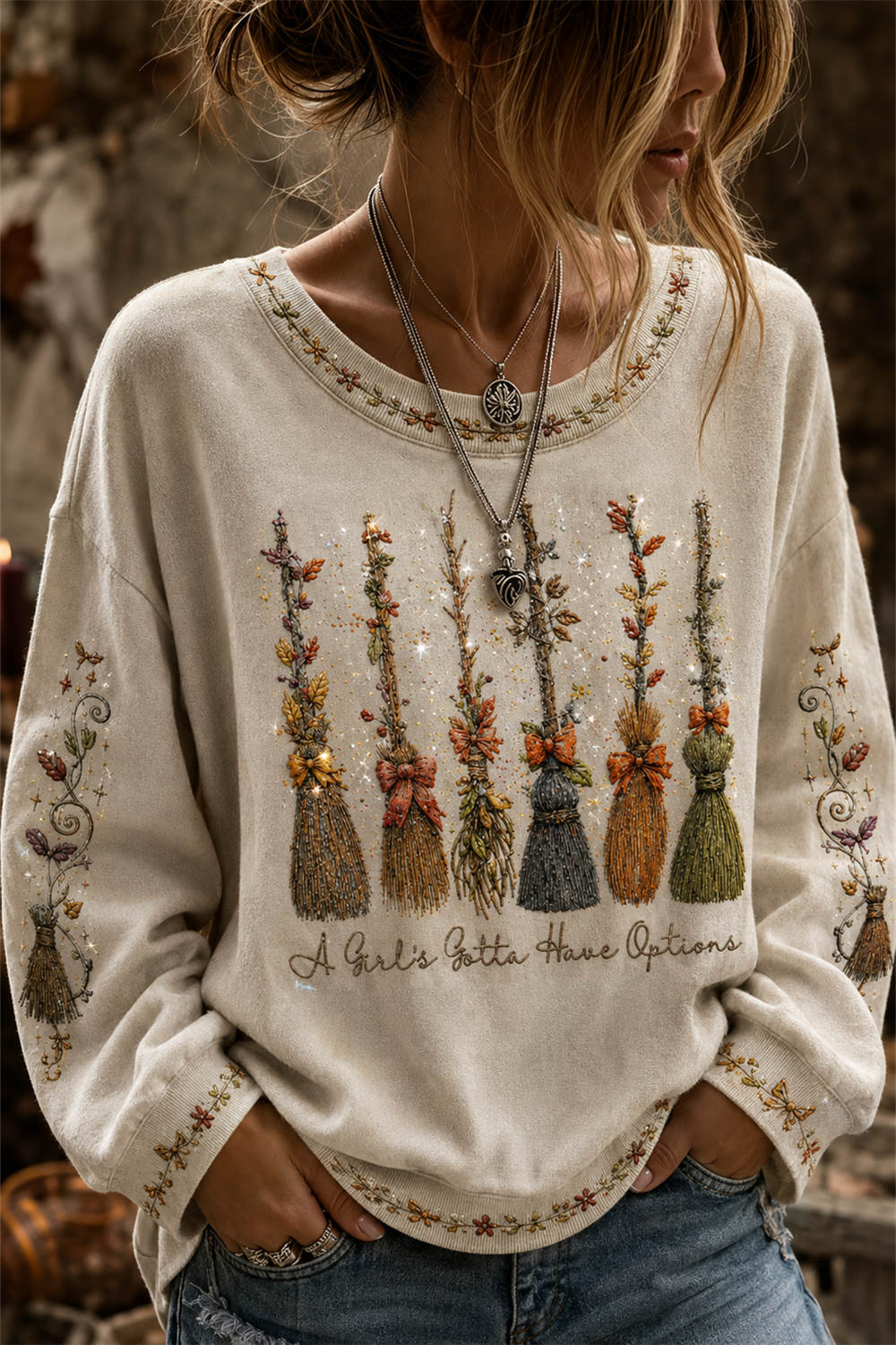 Lauren | Sweatshirt mit Besenmotiv – Produktansicht 1