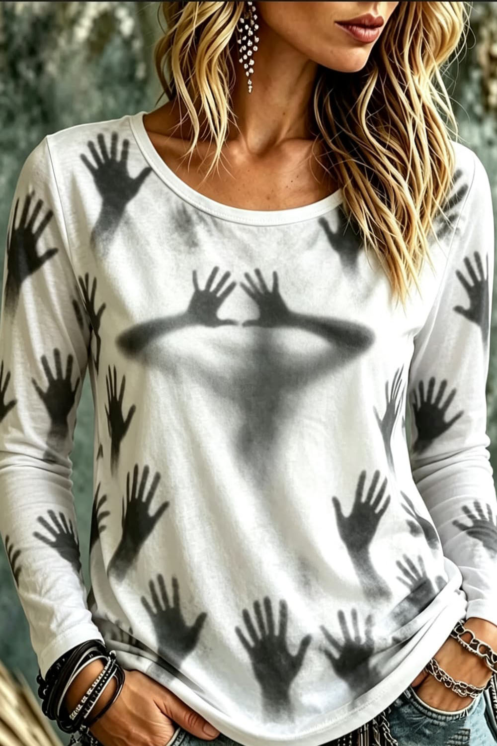 Anabelle | Oberteil mit Handabdruckmotiv – Produktansicht 1