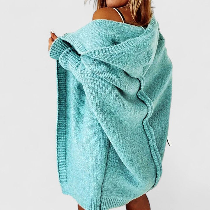 Daniela | Langer Cardigan mit Kapuze
