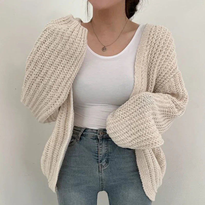 Strickjacke mit Oversize-Ärmeln