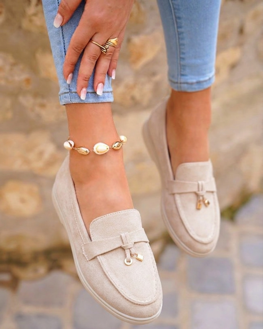 Beige Loafer Walkers – Bild 1