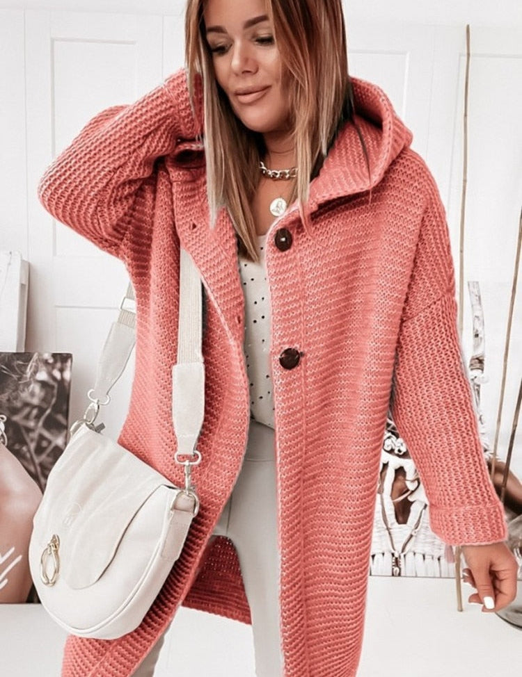 Oversized Cardigan mit Kapuze für Damen