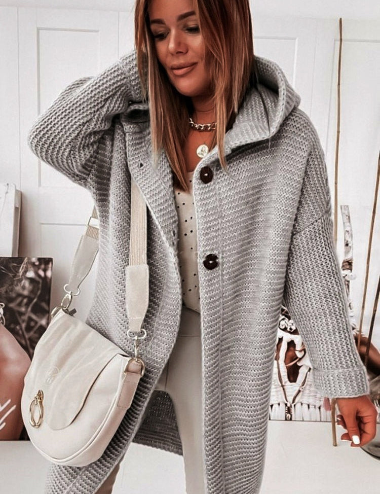 Oversized Cardigan mit Kapuze für Damen