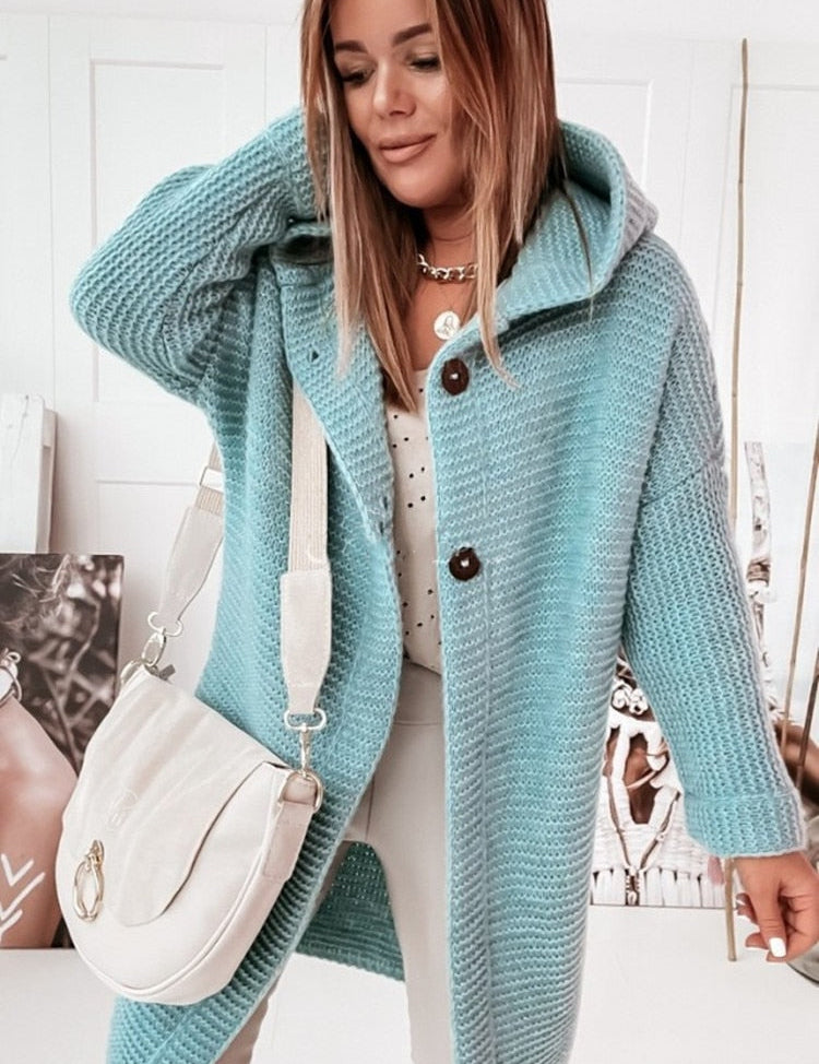 Oversized Cardigan mit Kapuze für Damen